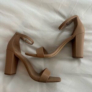 Nude block heel
